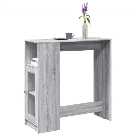 Mesa alta bar con estantes gris Sonoma 101x40x103,5 cm de , Mesas de cocina y de comedor - Ref: Foro24-854369, Precio: 73,87 ...