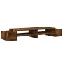 Soporte de pantalla con almacenaje roble ahumado 100x27x15 cm de , Bases y elevadores para ordenadores - Ref: Foro24-854692, ...