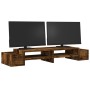 Soporte de pantalla con almacenaje roble ahumado 100x27x15 cm de , Bases y elevadores para ordenadores - Ref: Foro24-854692, ...