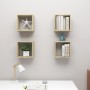 Estantes cubo de pared 4 unidades roble Sonoma 30x15x30 cm de , Estantes y estanterías - Ref: Foro24-807008, Precio: 37,62 €,...