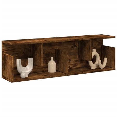 Armario de pared madera ingeniería roble ahumado 100x20x30 cm de , Estantes y estanterías - Ref: Foro24-854845, Precio: 44,67...