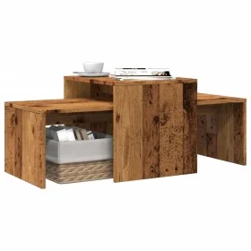 Set mesas de centro madera ingeniería envejecida 100x48x40 cm de , Mesas de centro - Ref: Foro24-856054, Precio: 59,23 €, Des...