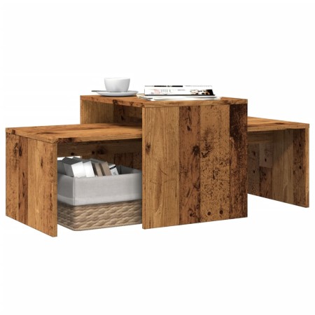 Set mesas de centro madera ingeniería envejecida 100x48x40 cm de , Mesas de centro - Ref: Foro24-856054, Precio: 60,35 €, Des...