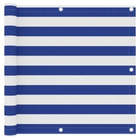 Toldo para balcón tela oxford blanco y azul 90x600 cm de vidaXL, Sombrillas - Ref: Foro24-134919, Precio: 31,86 €, Descuento: %