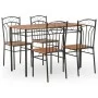 Conjunto de comedor de 5 piezas MDF y acero marrón de , muebles para cocinas y comedores - Ref: Foro24-281400, Precio: 182,35...