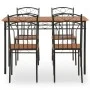 Conjunto de comedor de 5 piezas MDF y acero marrón de , muebles para cocinas y comedores - Ref: Foro24-281400, Precio: 182,35...