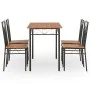 Conjunto de comedor de 5 piezas MDF y acero marrón de , muebles para cocinas y comedores - Ref: Foro24-281400, Precio: 182,35...