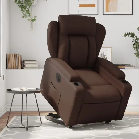 Brown synthetic leather electric reclining and lift chair by , Armchairs - Ref: Foro24-3204560, Price: 337,51 €, Discount: %