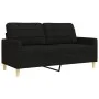 4-piece black fabric sofa set with footrests by , Sofas - Ref: Foro24-3278299, Price: 705,62 €, Discount: %