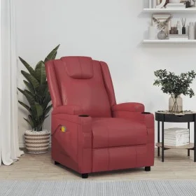 Sillón de masaje de cuero sintético rojo tinto de , Sillones de masaje eléctricos - Ref: Foro24-342716, Precio: 202,98 €, Des...