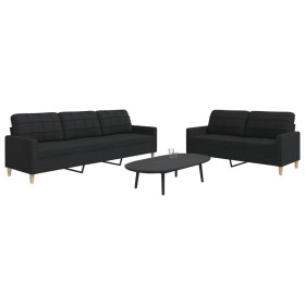 Juego de sofás 2 piezas tela negro de , Sofás - Ref: Foro24-3278323, Precio: 487,50 €, Descuento: %