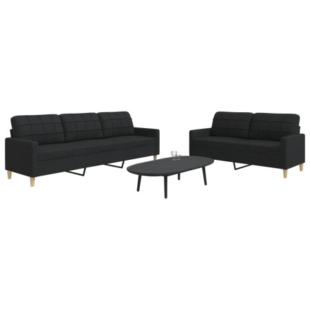 Juego de sofás 2 piezas tela negro de , Sofás - Ref: Foro24-3278323, Precio: 487,50 €, Descuento: %