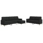 Juego de sofás con reposapiés 3 piezas tela negro de , Sofás - Ref: Foro24-3278331, Precio: 542,07 €, Descuento: %