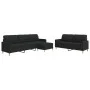 Sofagarnitur mit Fußhocker, 3-teilig, Stoff schwarz von , Sofas - Ref: Foro24-3278331, Preis: 560,34 €, Rabatt: %