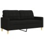 Juego de sofás con reposapiés 3 piezas tela negro de , Sofás - Ref: Foro24-3278331, Precio: 542,07 €, Descuento: %