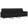 Juego de sofás con reposapiés 3 piezas tela negro de , Sofás - Ref: Foro24-3278331, Precio: 560,34 €, Descuento: %