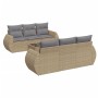 Set sofás de jardín 7 piezas y cojines ratán sintético beige en Conjuntos de jardín | Comprar online en Foru.es