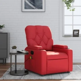 Sillón de masaje reclinable cuero sintético rojo de , Sillones - Ref: Foro24-372515, Precio: 214,17 €, Descuento: %