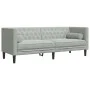 Sofá Chesterfield 3 plazas con cojines terciopelo gris claro de , Sofás - Ref: Foro24-372693, Precio: 273,24 €, Descuento: %