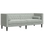 Sofá Chesterfield 3 plazas con cojines terciopelo gris claro de , Sofás - Ref: Foro24-372693, Precio: 255,72 €, Descuento: %