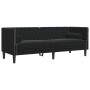 Sofá Chesterfield 3 plazas con cojines terciopelo negro de , Sofás - Ref: Foro24-372698, Precio: 276,18 €, Descuento: %