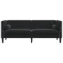 Sofá Chesterfield 3 plazas con cojines terciopelo negro de , Sofás - Ref: Foro24-372698, Precio: 364,21 €, Descuento: %