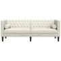 Sofá Chesterfield 3 plazas con cojines terciopelo blanco crema de , Sofás - Ref: Foro24-372700, Precio: 332,05 €, Descuento: %