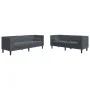 Set sofás Chesterfield con cojines 2 pzs terciopelo gris oscuro de , Sofás - Ref: Foro24-3209292, Precio: 640,25 €, Descuento: %