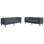 Set sofás Chesterfield con cojines 2 pzs terciopelo gris oscuro de , Sofás - Ref: Foro24-3209292, Precio: 489,05 €, Descuento: %