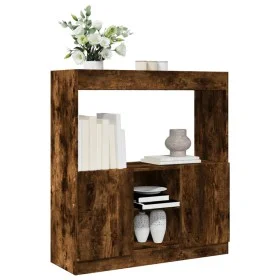 Aparador de madera de ingeniería roble ahumado 92x33x100 cm de , Librerías y estanterías - Ref: Foro24-855128, Precio: 71,63 ...
