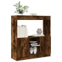 Aparador de madera de ingeniería roble ahumado 92x33x100 cm de , Librerías y estanterías - Ref: Foro24-855128, Precio: 72,53 ...