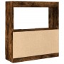 Aparador de madera de ingeniería roble ahumado 92x33x100 cm de , Librerías y estanterías - Ref: Foro24-855128, Precio: 72,53 ...