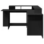 Escritorio con luz LED madera ingeniería negro 152x152x91 cm de , Escritorios - Ref: Foro24-3309457, Precio: 210,25 €, Descue...