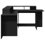 Escritorio con luz LED madera ingeniería negro 152x152x91 cm de , Escritorios - Ref: Foro24-3309457, Precio: 210,25 €, Descue...