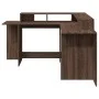Escritorio con LED madera ingeniería marrón roble 152x152x91 cm de , Escritorios - Ref: Foro24-3309462, Precio: 162,83 €, Des...