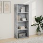 Estantería de madera de ingeniería gris hormigón 60x30x152 cm de , Librerías y estanterías - Ref: Foro24-857911, Precio: 62,0...