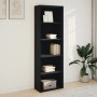 Estantería de madera de ingeniería negra 60x30x189 cm de , Librerías y estanterías - Ref: Foro24-857918, Precio: 79,39 €, Des...