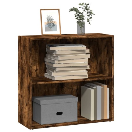 Estantería madera de ingeniería roble ahumado 80x30x77 cm de , Librerías y estanterías - Ref: Foro24-857926, Precio: 43,08 €,...