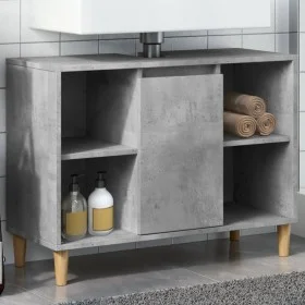 Mueble de baño madera de ingeniería gris hormigón 80x33x60 cm de , Tocadores de baño - Ref: Foro24-857132, Precio: 58,59 €, D...