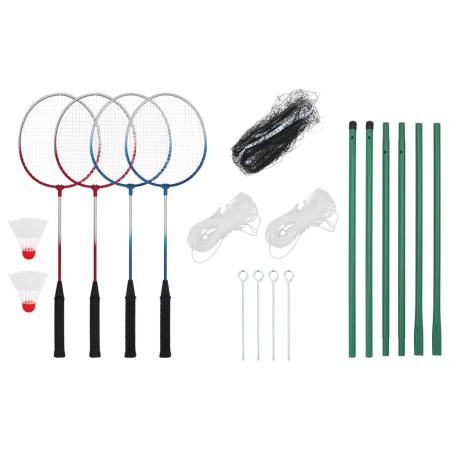 Set de bádminton con 4 raquetas y red 620x151 cm de , Raquetas y kits de bádminton - Ref: Foro24-4016331, Precio: 35,30 €, De...