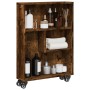 Carrito de almacenaje estrecho madera roble ahumado 48x13x68 cm de , Librerías y estanterías - Ref: Foro24-855227, Precio: 44...