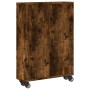 Carrito de almacenaje estrecho madera roble ahumado 48x13x68 cm de , Librerías y estanterías - Ref: Foro24-855227, Precio: 44...