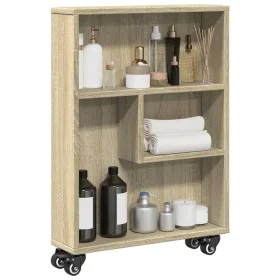 Carrito de almacenaje estrecho madera roble Sonoma 48x13x68 cm de , Librerías y estanterías - Ref: Foro24-855225, Precio: 51,...