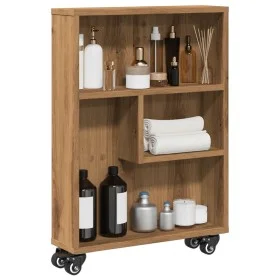 Carrito de almacenaje estrecho madera roble artisian 48x13x68cm de , Librerías y estanterías - Ref: Foro24-855231, Precio: 59...