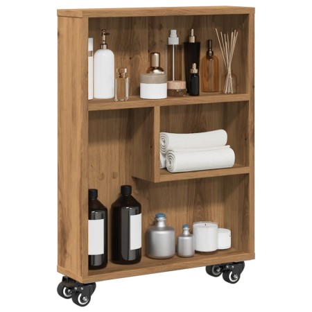 Carrito de almacenaje estrecho madera roble artisian 48x13x68cm de , Librerías y estanterías - Ref: Foro24-855231, Precio: 55...