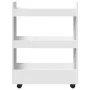 Narrow storage cart 3 levels engineered wood white by , Kitchen and dining carts - Ref: Foro24-855250, Price: 50,00 €, Discou...