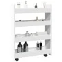Narrow storage cart 4 levels engineered wood white by , Kitchen and dining carts - Ref: Foro24-855259, Price: 58,04 €, Discou...