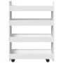 Narrow storage cart 4 levels engineered wood white by , Kitchen and dining carts - Ref: Foro24-855259, Price: 58,04 €, Discou...