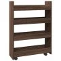 Narrow storage cart 4 levels brown oak wood by , Kitchen and dining carts - Ref: Foro24-855265, Price: 55,53 €, Discount: %