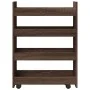 Narrow storage cart 4 levels brown oak wood by , Kitchen and dining carts - Ref: Foro24-855265, Price: 55,53 €, Discount: %
